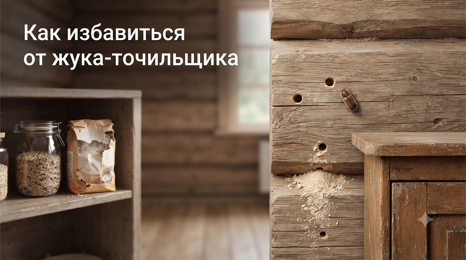 Как избавиться от жука-точильщика в доме, мебели и на кухне
